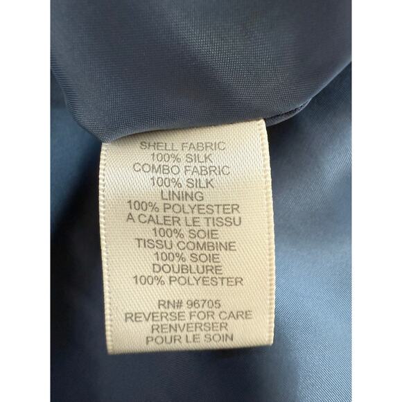 Rebecca Taylor Lily Dress Blue Purple 100% Silk Strapless Boho Mini Dress Size 4 - Picture 8 of 9